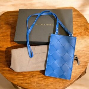 Bottega Veneta Blue Intrecciato Crossbody Bag NWOT